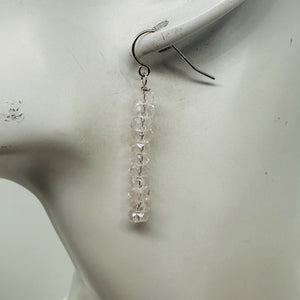 Light Pink Clouds Rose Quartz Sterling Silver Semi Precious Gemstone Earrings