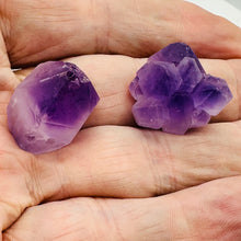 Load image into Gallery viewer, Amethyst Natural Crystals Parcel | 25x19x16 and 22x21x18mm | Purple | 2 Beads
