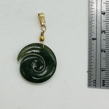 Load image into Gallery viewer, Jade New Zealand Maori Koru Sterling Silver Pendant | Green | 1&quot; Long |
