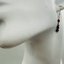 Load image into Gallery viewer, Merlot Mozambique Garnet Faceted Beads Yellow Gold Earrings | 1 1/4" Dangle |
