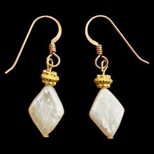 Load image into Gallery viewer, White Freshwater Pearl Dangle Earrings 14K Gold Filled 1.25 Inch
