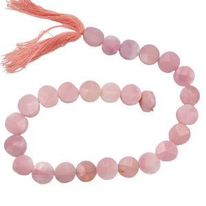 Natural Pink Peruvian Opal Coin Bead 7 inch Strand 7575