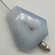 Load image into Gallery viewer, Chalcedony Druzy 31ct Designer Cut Pendant Bead| 26x21x8 | Blue|1 Pendant Bead |

