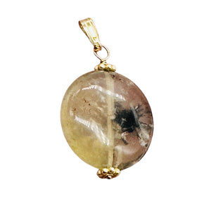 Gemmy Dendritic Peruvian Opal 14K Gold Filled Pendant | Clear Black|1 1/4" Long|