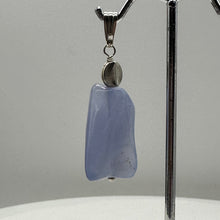 Load image into Gallery viewer, Blue Chalcedony Sterling Silver Designer Freeform Pendant | 2&quot; Long|Blue Silver|

