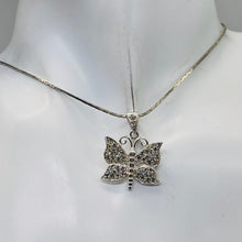 Load image into Gallery viewer, Butterfly Marcasite Sterling Silver Pendant | 1&quot; Long | Silver | 1 Pendant
