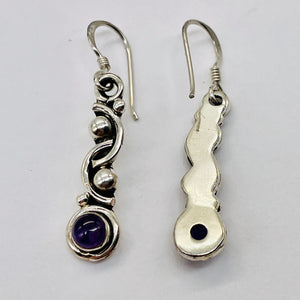 Amethyst Sterling Silver Drop/Dangle Earrings | 1 1/2" Long | Purple | 1 Pair |