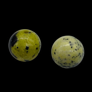 Yellow Chartreuse Turquoise Faustite Beads | 14mm | 2 Beads |