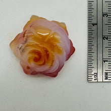 Load image into Gallery viewer, Carved Carnelian rose Flower Bead | Orange | 24x10mm | 1 Bead |

