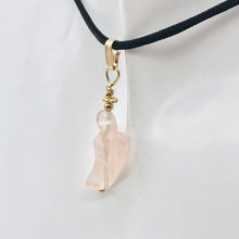 Load image into Gallery viewer, Rose Quartz Angel Pendant Necklace | Semi Precious Stone Jewelry | 14kgf Pendant
