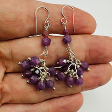 Load image into Gallery viewer, Love Purple Sapphire &amp; Silver Heart Earrings 306622
