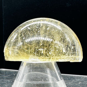 Optical Calcite Iceland Spar 44g Unique 1/4 Sphere | 48x20mm | Clear, Yellow |