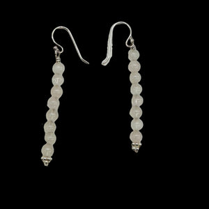 Light Pink Rose Quartz Sterling Silver Semi Precious Gemstone Earrings |2" Drop|