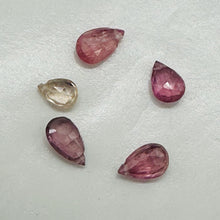 Load image into Gallery viewer, Sapphire AAA Faceted 2.1cts Parcel Briolette 4 Beads| 6x4 to 5x4mm| Pink,Orange

