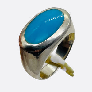 Turquoise Sterling Silver Oval Ring | Size 8 | Blue | 1 Ring |