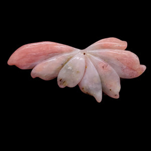 Peruvian Opal 122ct Carved Flower Pendant Bead| 40x97x7mm |Pink| 1 Pendant Bead|