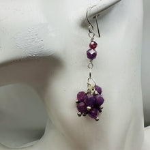 Load image into Gallery viewer, Love Purple Sapphire &amp; Silver Heart Earrings 306622

