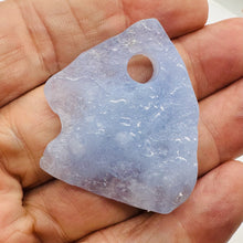 Load image into Gallery viewer, Druzy Blue Chalcedony Designer Pendant Bead | 89cts | 44x26x8mm | 1Bead |
