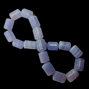 Blue Lace Agate 7" Strand Tube Beads| 10x7mm | Blue | 18 Beads |
