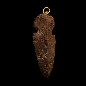 Obsidian Carved Arrowhead Pendant | 1 3/4" Long | Black | 1 Pendant |