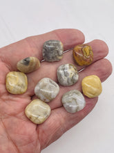 Load image into Gallery viewer, Two Beads of Wild Crazy Lace Agate Square Coin Beads 9225
