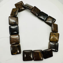 Load image into Gallery viewer, 2 Shimmering Bronzite Square Pendant Beads 8261
