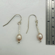 Load image into Gallery viewer, Stardust Pink Pearls with Solid Sterling Silver Earrings 6553
