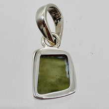 Load image into Gallery viewer, Moldavite 9.45ct Sterling Silver Square Pendant | 3/4&quot; Long | Green | 1 Pendant|
