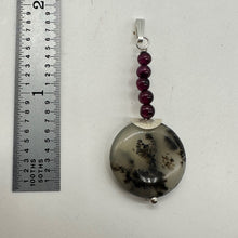 Load image into Gallery viewer, Gemmy Peruvian Opal w/Garnet Sterling Silver Pendant | Clear, Red |1 1/4&quot; Long |
