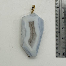 Load image into Gallery viewer, Chalcedony Druzy Designer Cut Sterling Silver Pendant | 2&quot; Long | Blue |

