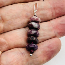 Load image into Gallery viewer, Natural Purple Lepidolite Dangle Sterling Silver Pendant | 1 1/2&quot; Long |
