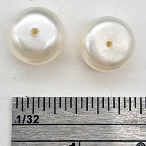 1 Premium 8.5mm 1/2 Drilled White Pearl Bead 003915A