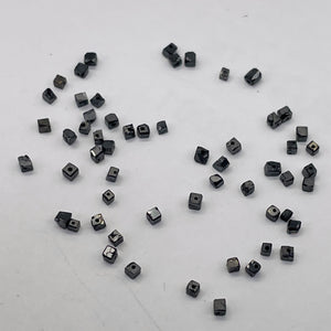 Natural Black Diamond Cube Tube 2.9cts Beads | 1x1mm to 2x1mm | 67 Beads |