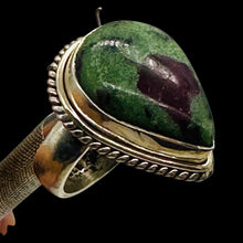 Load image into Gallery viewer, Pink Green Ruby Zoisite Gemstone Designer Sterling Silver Ring Size 6
