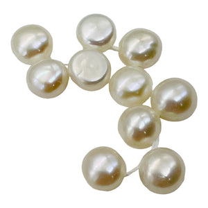 10 top-Drilled Creamy White Fresh Water Pearls 4762