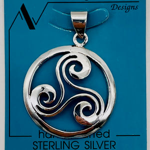 Celtic Triskelion Sterling Silver Charm | 1 1/4" Long | Silver | 1 Pendant |