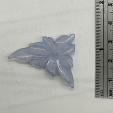 Load image into Gallery viewer, Chalcedony 15ct Hand Carved Flower Pendant Bead| 34X27X4mm| Blue| 1 Pendant Bead
