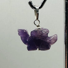 Load image into Gallery viewer, Stegosaurus Dinosaur Amethyst Sterling Silver Pendant | 1 inch long | Purple |
