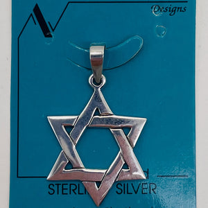 Star of David Sterling Silver Charm | 1 1/4" Long | Silver | 1 Pendant |