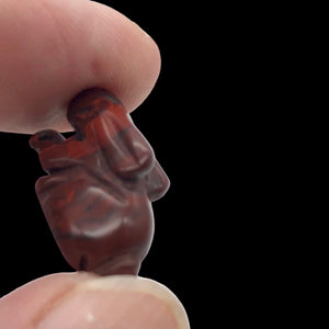 Hoppity Carved Jasper Bunny Rabbit Animal Figurine | 21x11x8mm | Red