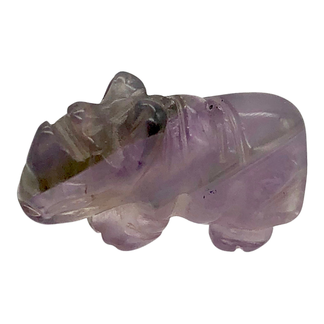 Amethyst Rhinoceros Animal Figurine Worry Stone | 20x13x8mm | Purple