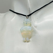 Load image into Gallery viewer, Opalized Glass Goddess Pendant Necklace | 1 1/2&quot; Long | White, Blue | 1 Pendant|
