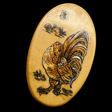 Load image into Gallery viewer, Chinese Year of the Rooster Pendant Bead | 1 Pendant Bead | 2" Long | Tan, Brown
