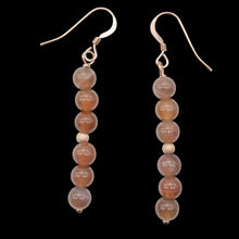 Load image into Gallery viewer, Botswana Agate 14K Rose Gold Filled Earrings | 5.5mm | Purple | 2&quot; Long |
