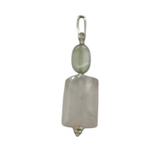 Load image into Gallery viewer, Rose Quartz, Green Moonstone Sterling Silver Pendant | 1 1/2&quot; Long| Pink, Green|
