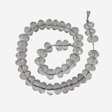 Load image into Gallery viewer, Quartz Clear Faceted Rock Crystal Rondelle Half-Strand | 8x5mm | Clear | 45 Bds|
