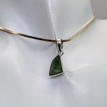 Load image into Gallery viewer, Moldavite 10.23ct Sterling Silver Triangle Pendant| 7/8&quot; Long | Green| 1 Pendant
