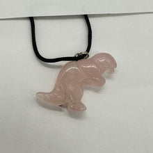 Load image into Gallery viewer, Rose QuartzTyrannosaurus Rex Dinosaur Pendant Necklace | 3/4&#39; Long | Pink |
