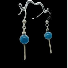 Load image into Gallery viewer, Aquamarine Sterling Silver Dangle Earrings | 2" Long | Blue | 1 Pair |
