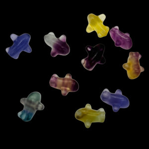 Fluorite Miniature Airplane Figurines | 10 Figurines | | 16x15x9mm | Multi